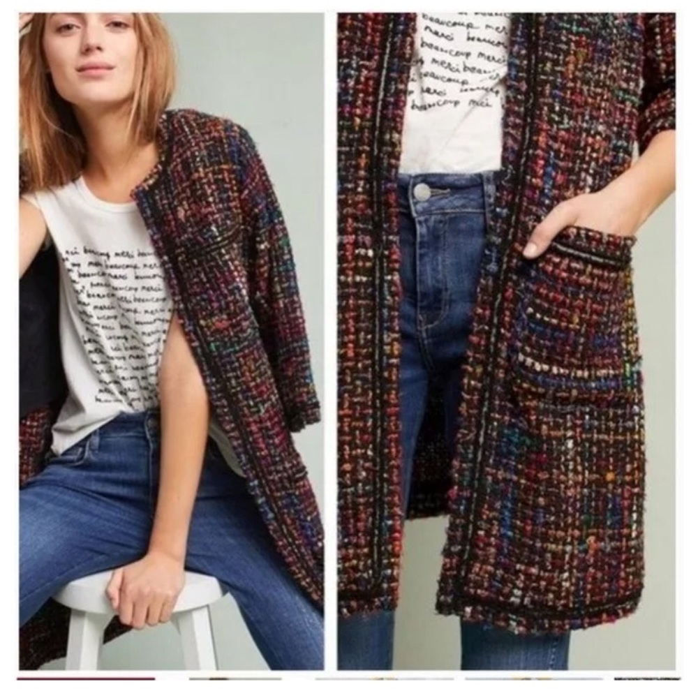 Anthropologie Ett:Twa Tweed Jacket Rainbow